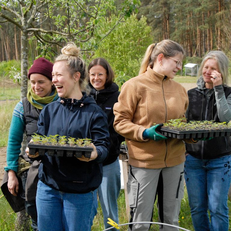 Gemeinsam gärtnern schweißt zusammen.Teambuilding mit praktischem Tun und Eigenwirksamkeit, Teamtag von Demeter im Osten